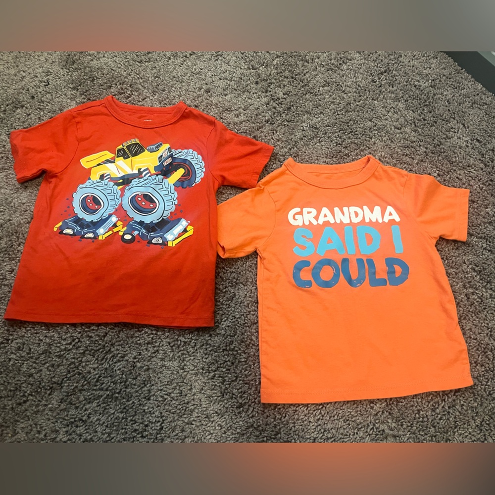 The Children's Place Red and Orange Graphic Tee BUNDLE